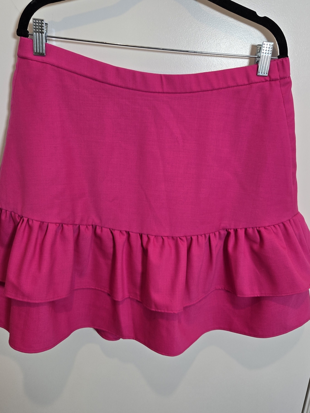 J. Crew Bright Hot Pink Ruffle Mini Skirt